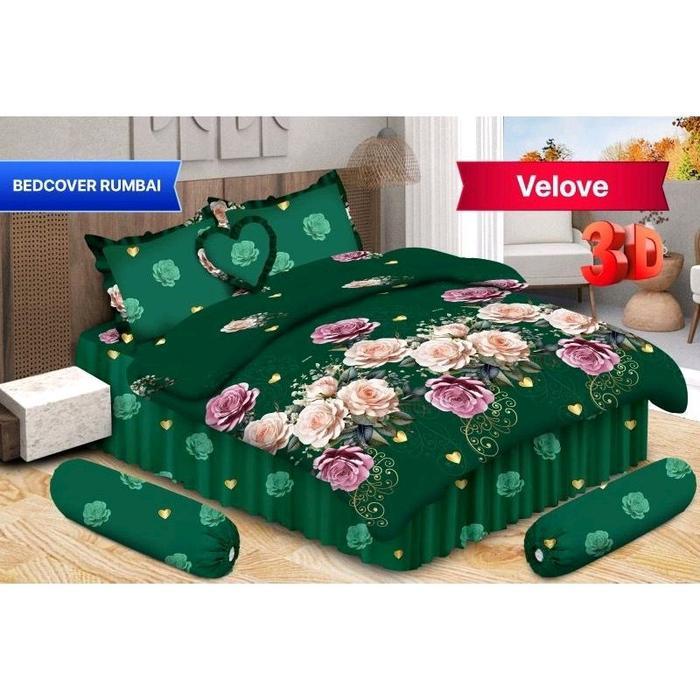 BONITA - Bedcover Rumbai Ukuran King 180x200 Bed Cover Set Bonita Rumbay - Velove, 180x200 King Rumb