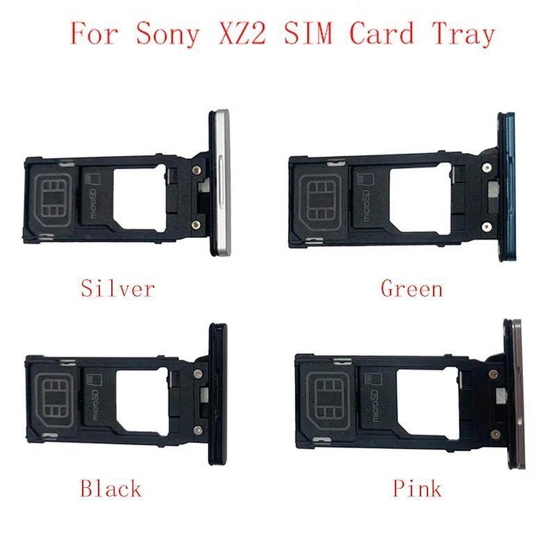 Single Dual Memory MicroSD Card SIM Card Tray SIM Card Slot Holder For Sony Xperia XZ2 Repair Parts