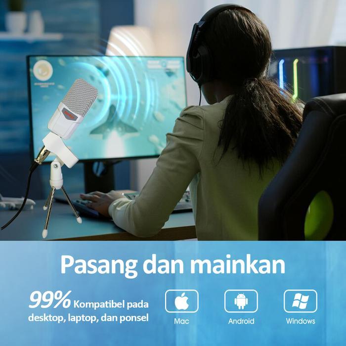 Bonkyo M996 Microphone karaoke Condenser Peralatan Audio Portable ginal untu Podcast PC Gaming Live 