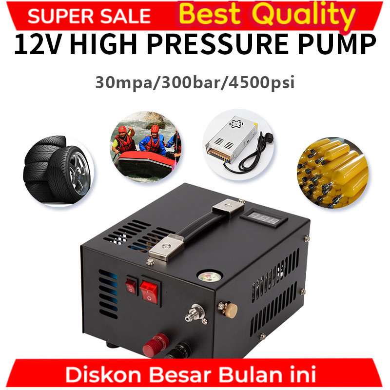 4500Psi 300Bar Portable PCP Air Compressor Pump 110V/220VAC 12VDC High Pressure with Transformer for
