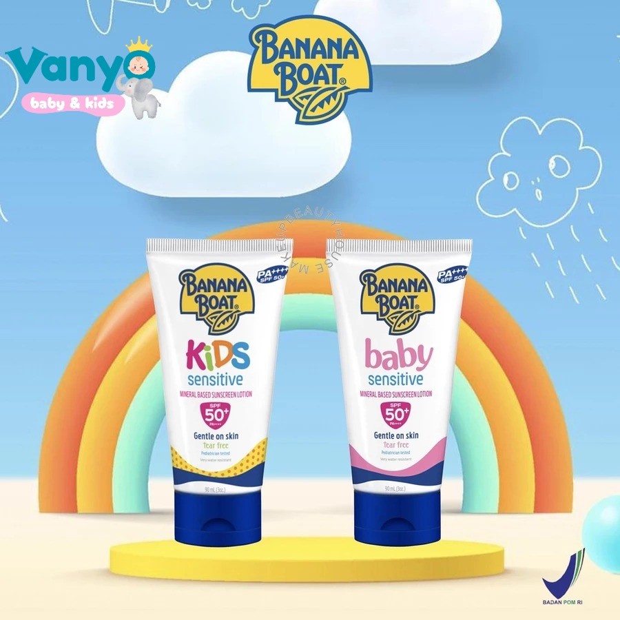 Banana Boat Sunscreen Anak Bayi Lotion SPF50+ 90ml Kids Sunblock Simply protect baby SPF Tabir surya