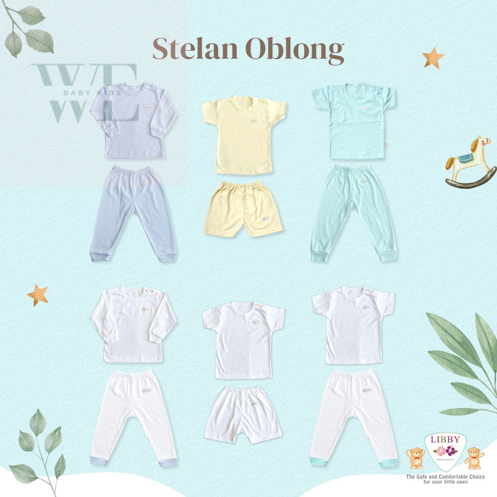 Baju LIBBY Setelan Oblong Anak Unisex Polos Warna (1 stel)