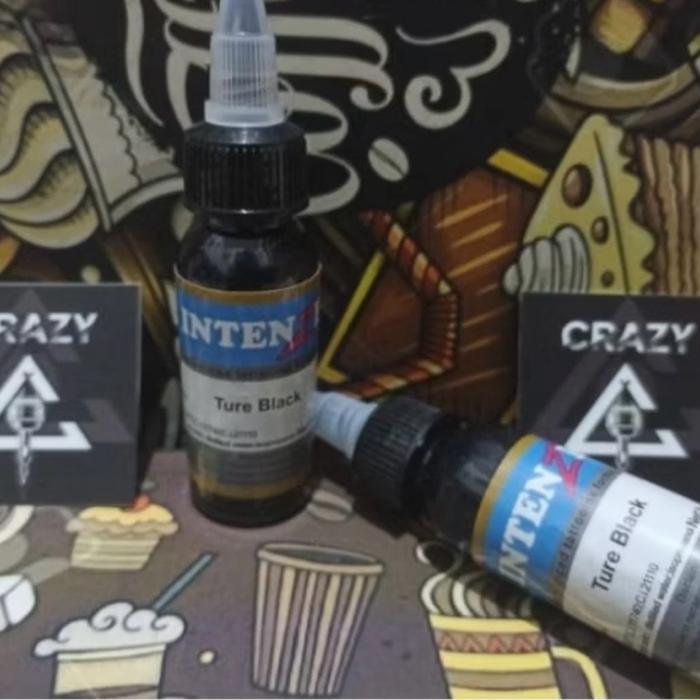 Tinta Tatto Intenze 30ml Pewarna Tatoo - Temporary Wajah Hand Kering - Hitam  Original