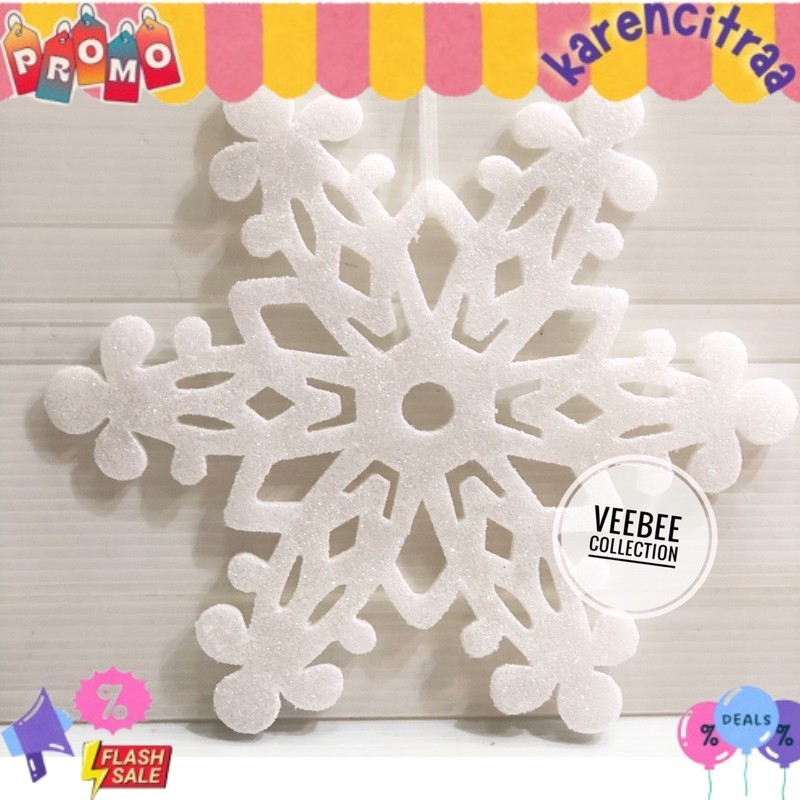 Hiasan gantung dinding Salju Snowflake/ hiasan pintu natal/ dekorasi natal/ salju gabus TERLARIS VB