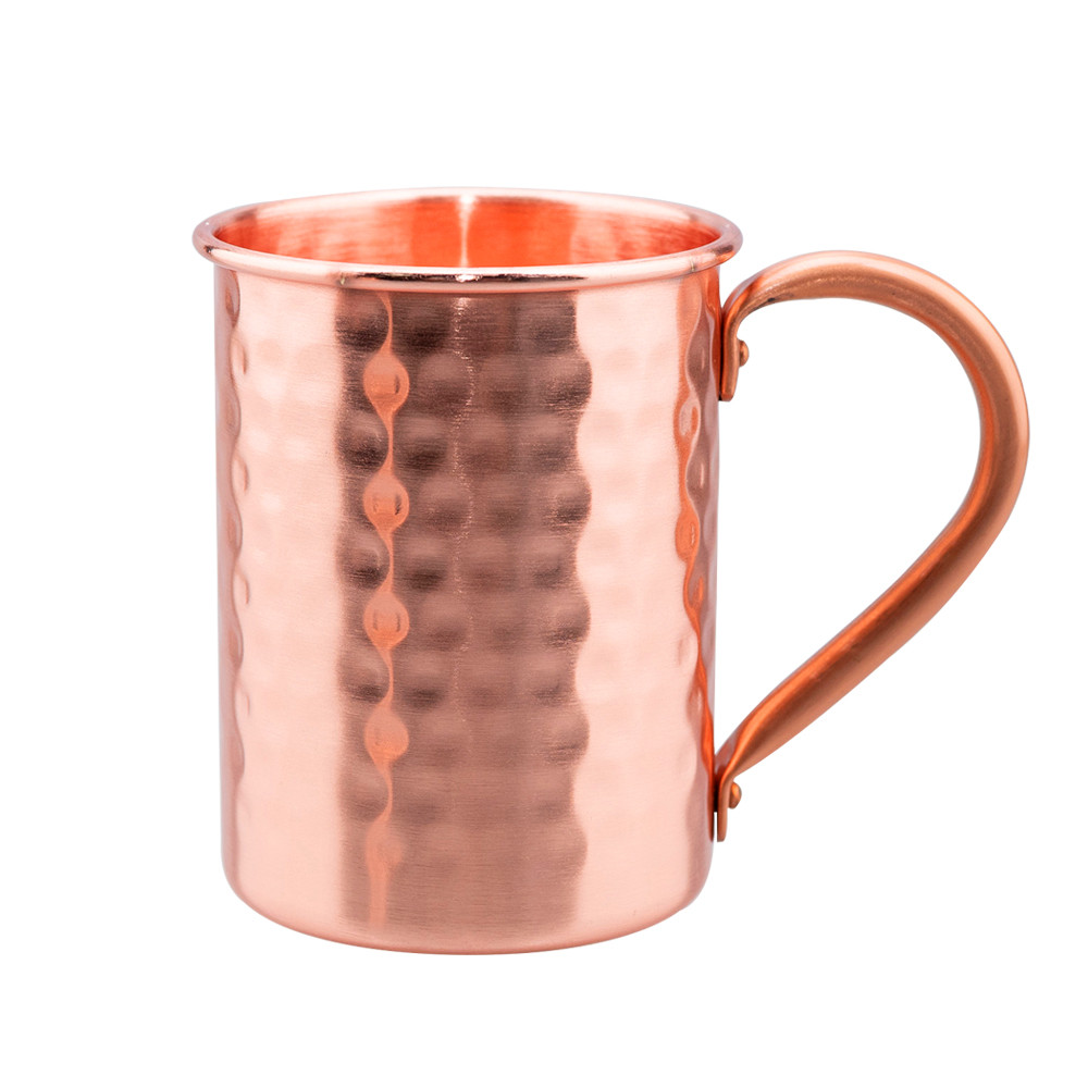 400ml Vintage Pure Copper Cup, Thickened Hammer Texture 100% Copper Breakfast Milk Coffee Mug, Handc