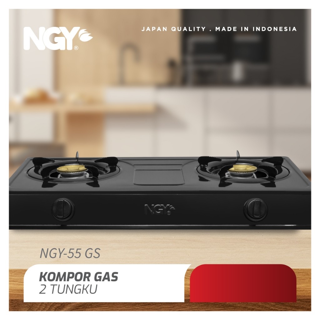 NGY Stain-Free Gas Stove / Kompor Gas Api 2 Tungku | NGY-555 NAGOYA