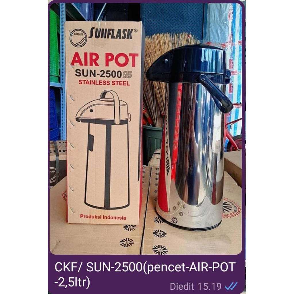 Termos Air Panas Stainless Pencet Sunflask / Termos Air Panas Tuang