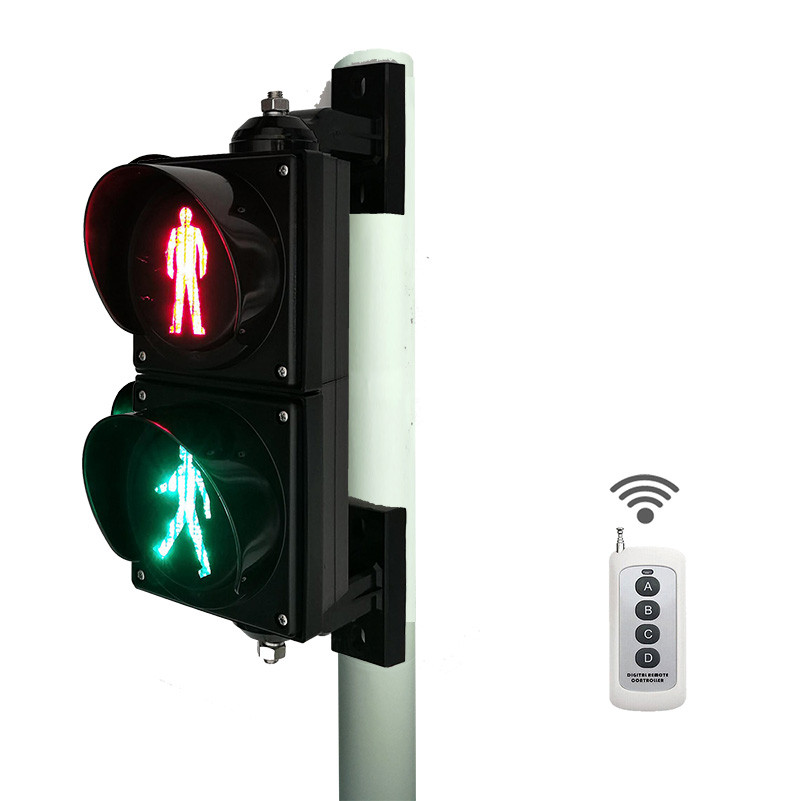 Pedestrian Traffic Signal Light 4 In Red  Green Walk Man Traffic Warning Light Remote Control Signal