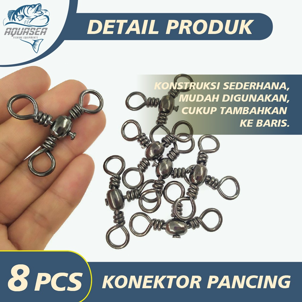 PETUALANGAN PANCING KiliKili Barrel Swivel 3 Mata 3 Way Swivel Rangkaian Pancing murah kuat