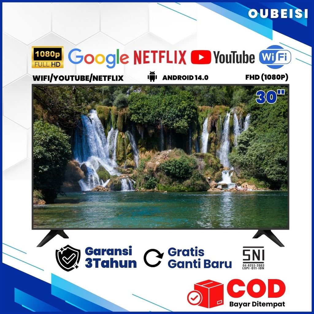 OUBEISI TV 21/22/24/25/27/30 inch Smart TV LED Digital Android 11.0 FHD