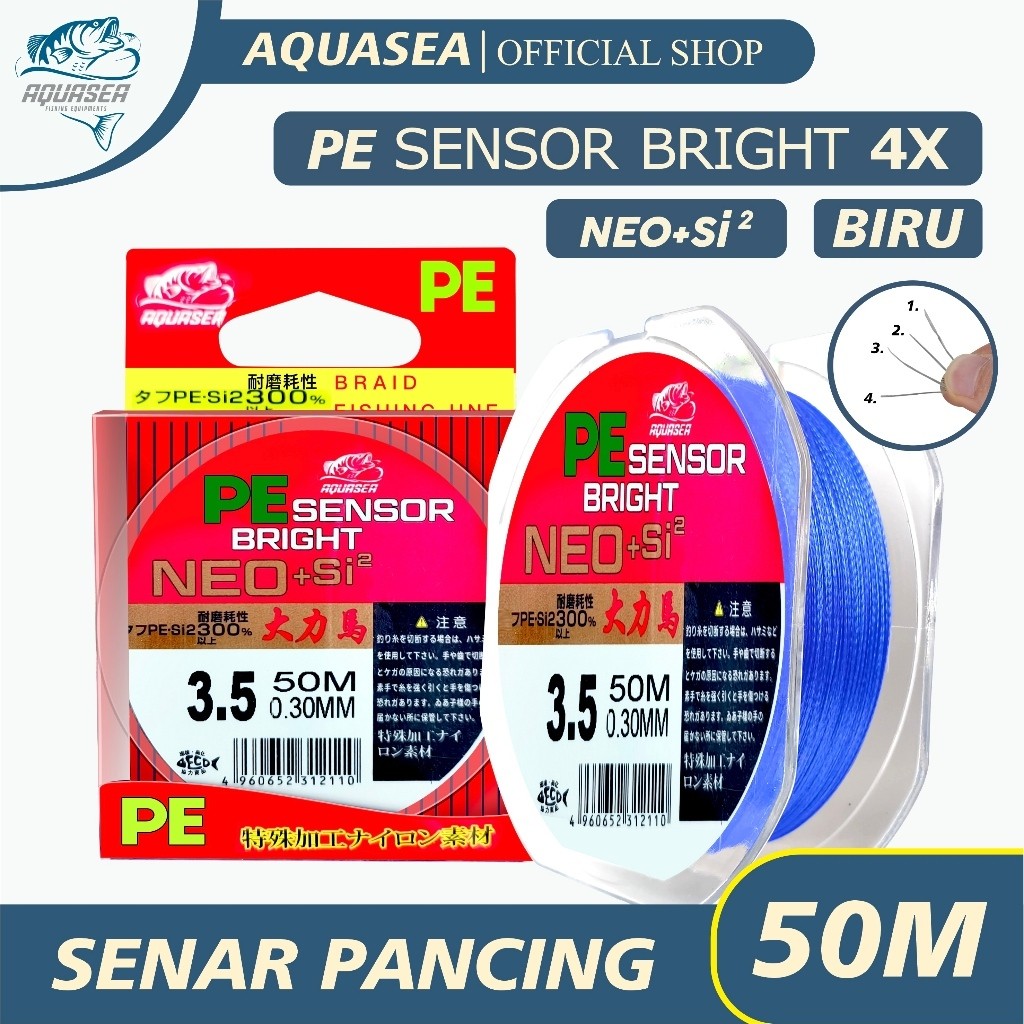 SENAR BAJA Tali Pancing PE Sensor Bright NEO+ Senar Pancing 50m SuperKuat benang pe