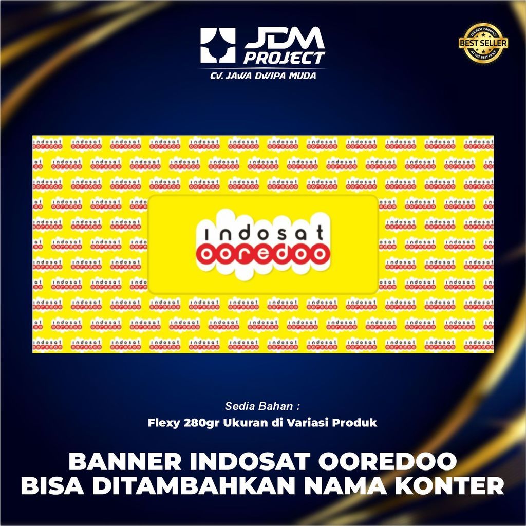Cetak Kilat - Banner / Spanduk Backdrop Dinding Konter Indosat Ooredoo