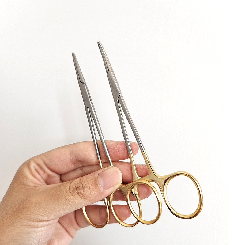Klem Arteri 12.5cm Mosquito Lurus / Bengkok Arteri Klem Clamp Mosquito Forcep Pean Belldent