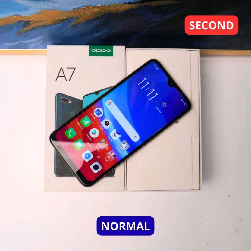 OPPO A7 4/64 GB HP SECOND ORIGINAL SINAR MUTIARA CELL