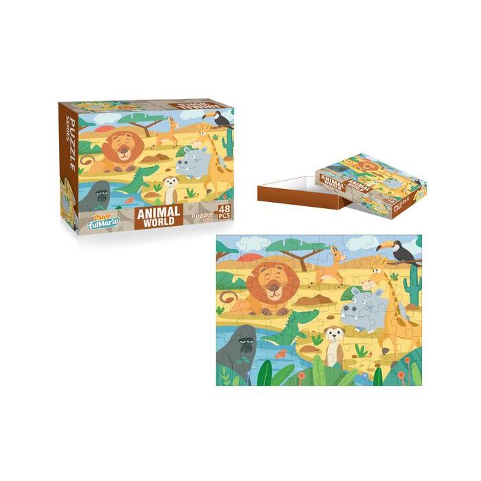Mainan Puzzle 48 Pcs Animal World Puzzles Hw21040375 Ohdae