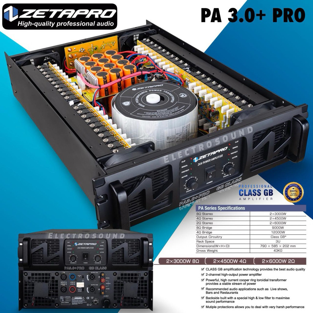 POWER AMPLIFIER ZETAPRO PA 3.0+ PRO / Power Ampli Zetapro PA 3.0 + PRO / Zetapro Original
