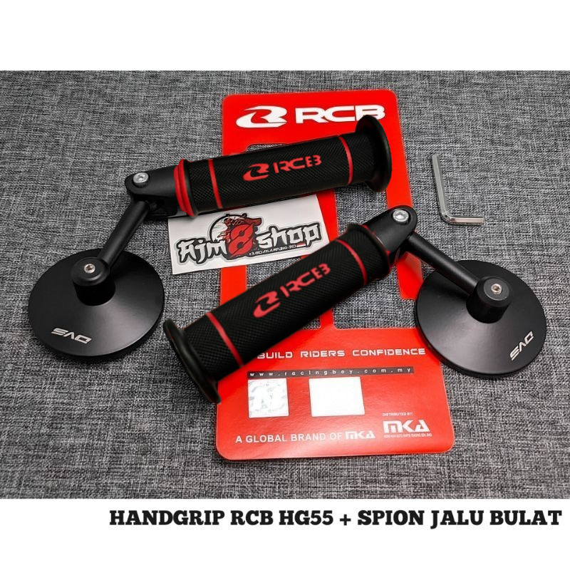 Handgrip RCB Original HG 55 + Spion Jalu Bulat Handgrip RCB Spion Jalu Cembung Universal Motor Spion