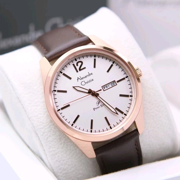 Jam Tangan Pria Alexandre Christie AC1012 AC 1012 1012 Original - putih rosegold
