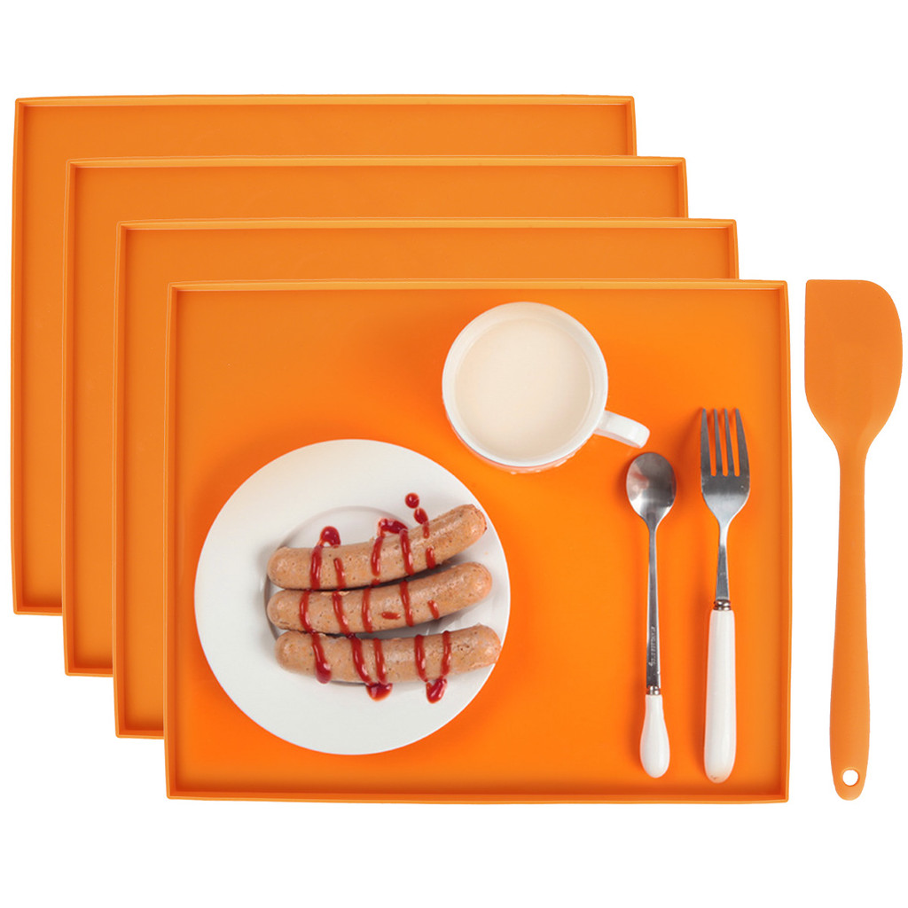 4pcs Silicone Dehydrator Mats with Edge Non-stick Dehydrator Sheets Multifunctional Dehydrator Trays