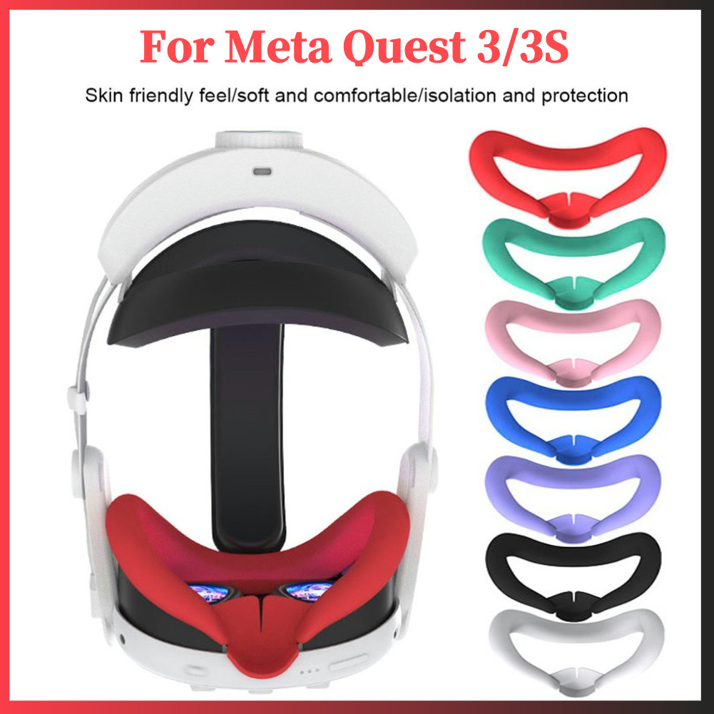 Silicone VR Mask Face Cushion Sweatproof Face Mask LightproofMask Face Pad Washable Reacement for Me