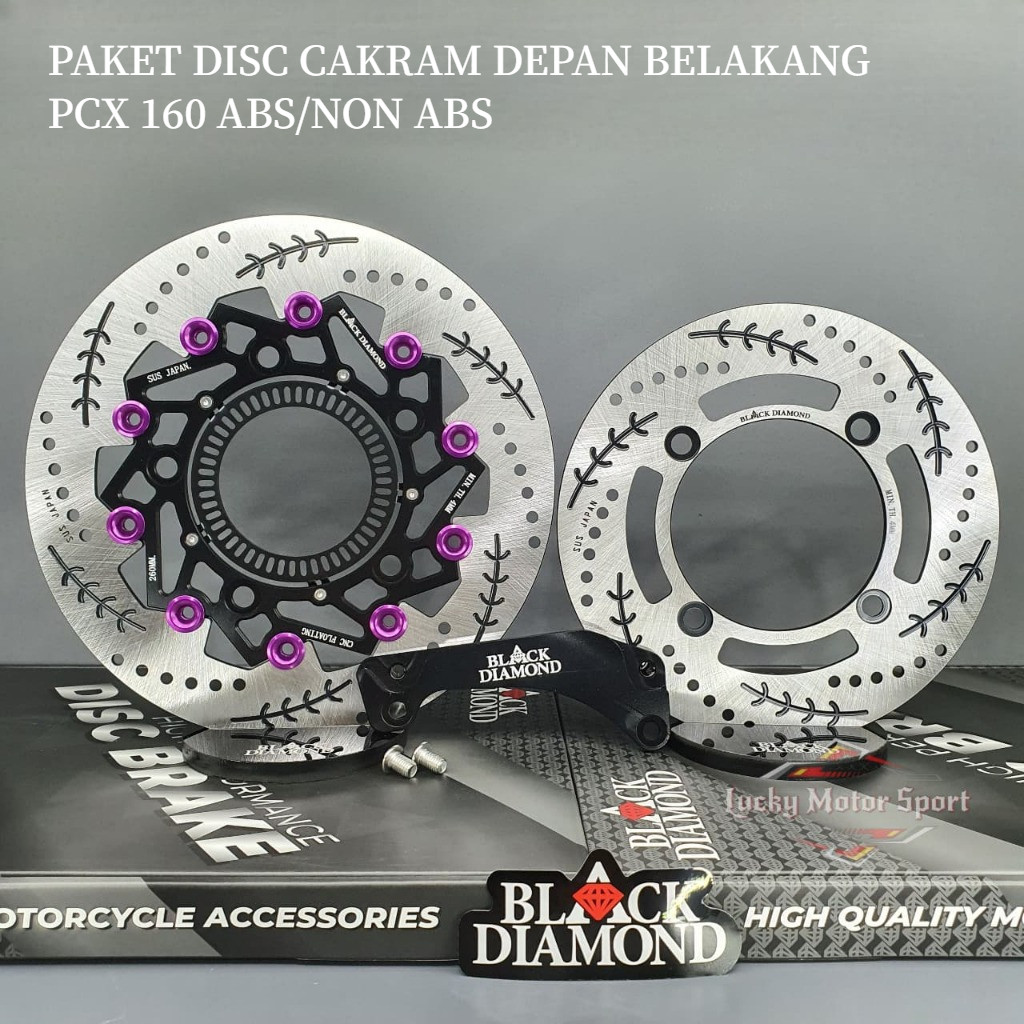 Disc Piringan Cakram PCX 160 ABS / PCX 160 CBS Set Depan Belakang Tulang Ikan 260mm & 220mm Cnc Floa
