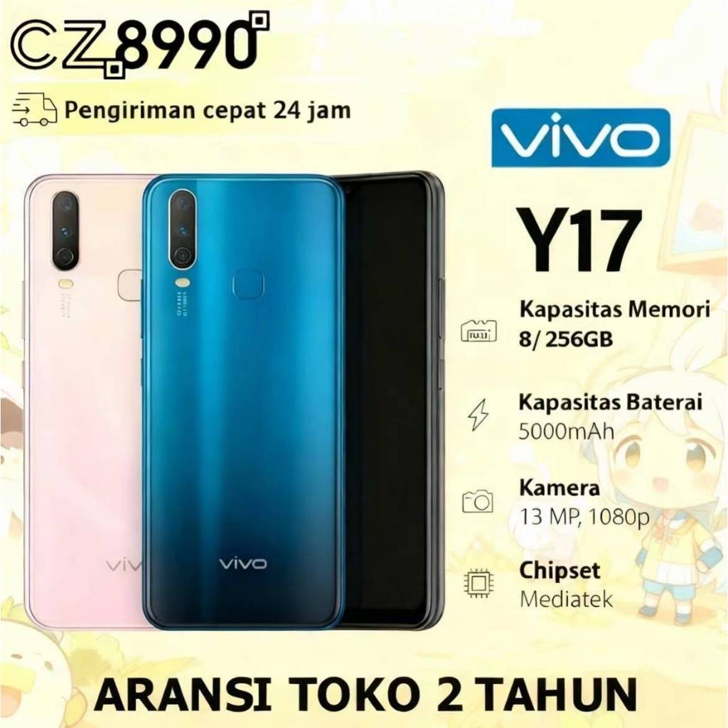 Bisa COD HP VIVO Y17 RAM 8/256GB 4G  LET 6.35 inches Dual SIM 20MP+13MP