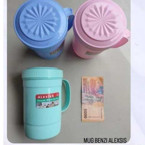 Mug Tutup Alexish 1000ml / Mug Plastik Warna / Gelas Air Minum / MUG BENZI ALEXSIS - by nagoya home