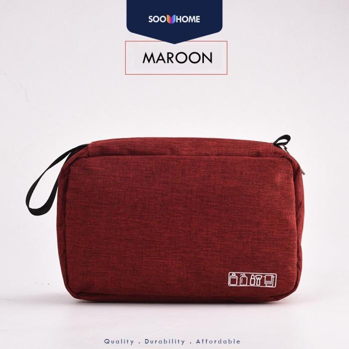 safitri_nik21 | Travel Toiletries Pouch Waterproof Bag Tas Alat Mandi Gantung Premium - Merah