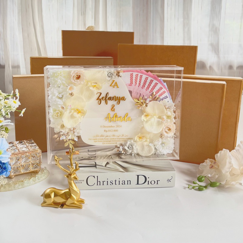 frame akrilik/ frame akrilik box/ frame sleding untuk mahar akrilik bening/ mahar akrilik