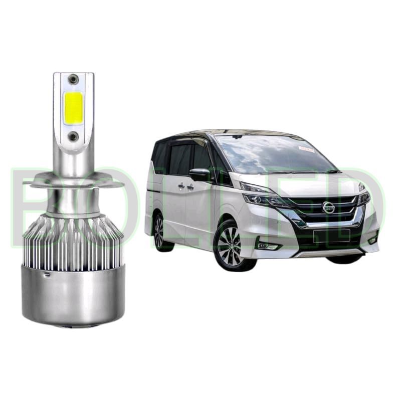 2pcs Lampu Utama Jauh LED H9 COB Mobil Nissan Serena C27 BLD