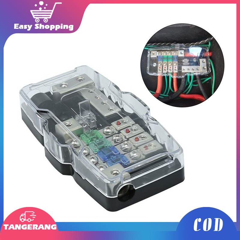 Fuse Distribution Ground Block Audio Anl Fuse Holder 4 Way Output 2 Car Audio Stereo Anl Fuse Holder