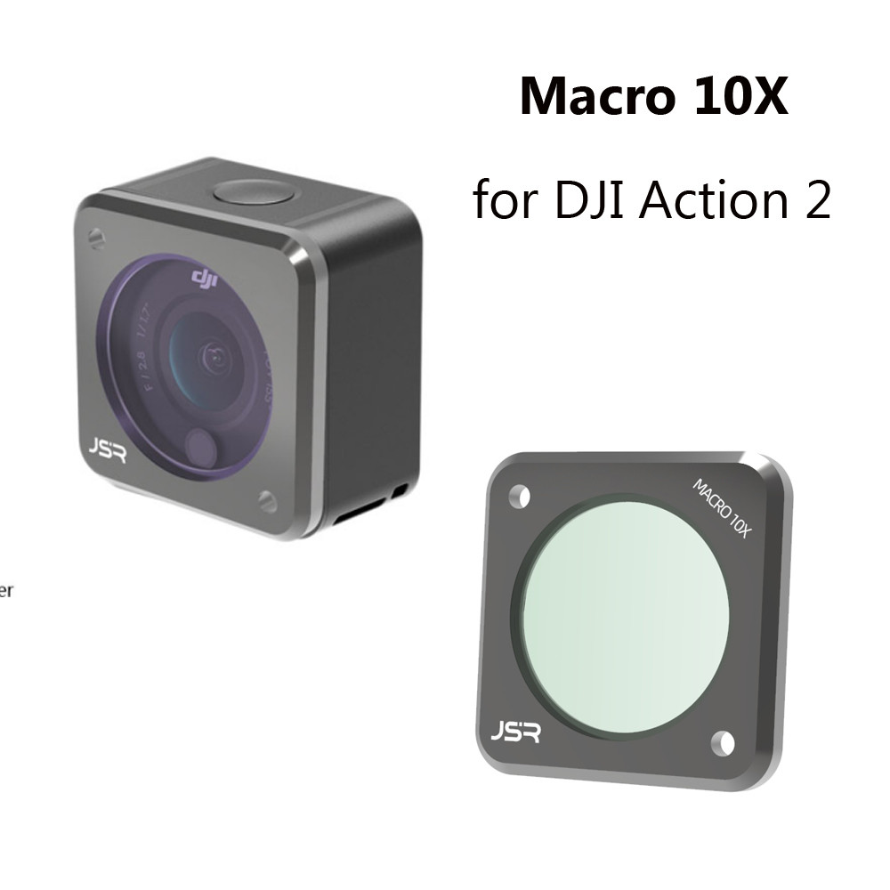 HD Macro 10X Camera Lens for DJI Action 2 Aluminum Frame Optical Glass Lens Filter Vlog Shooting for