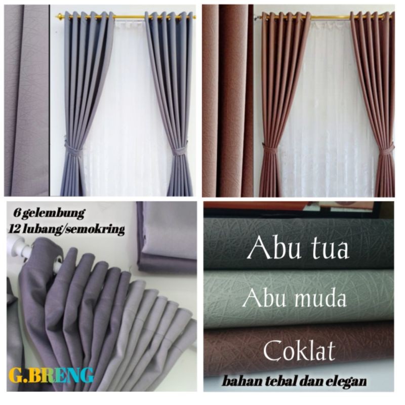 M S - Gorden blackout polos minimalis  uk.L.140×T250/L.140×T220./L.140×T200/L.140×T150