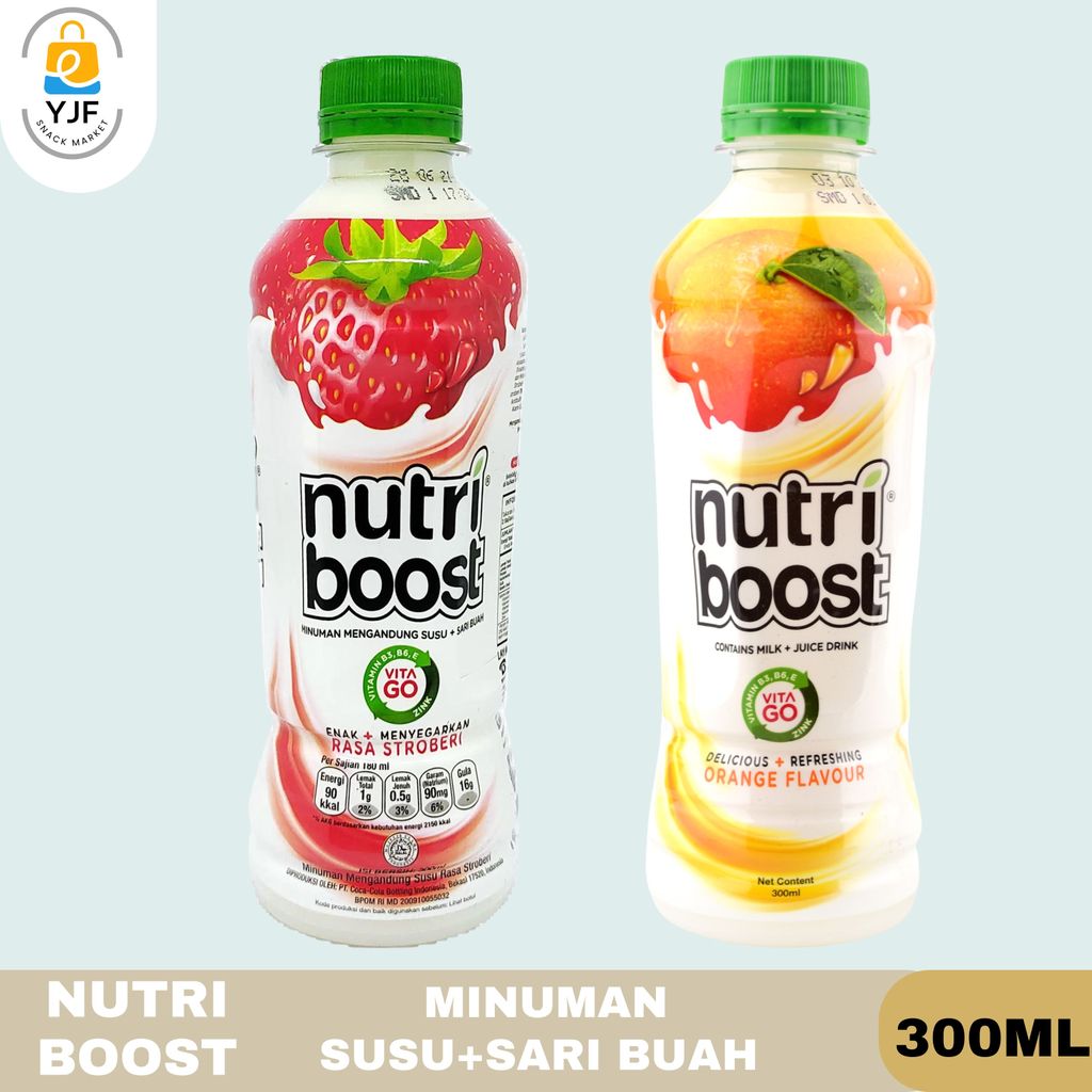 Nutriboost 300ml / Strawberry / Orange / Minuman Susu Plus Sari Buah / Minuman Menyegarkan
