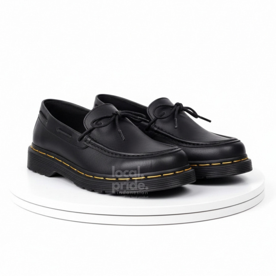 Sepatu Loafers Pria SHID King Black Chunky Sol Tebal Casual