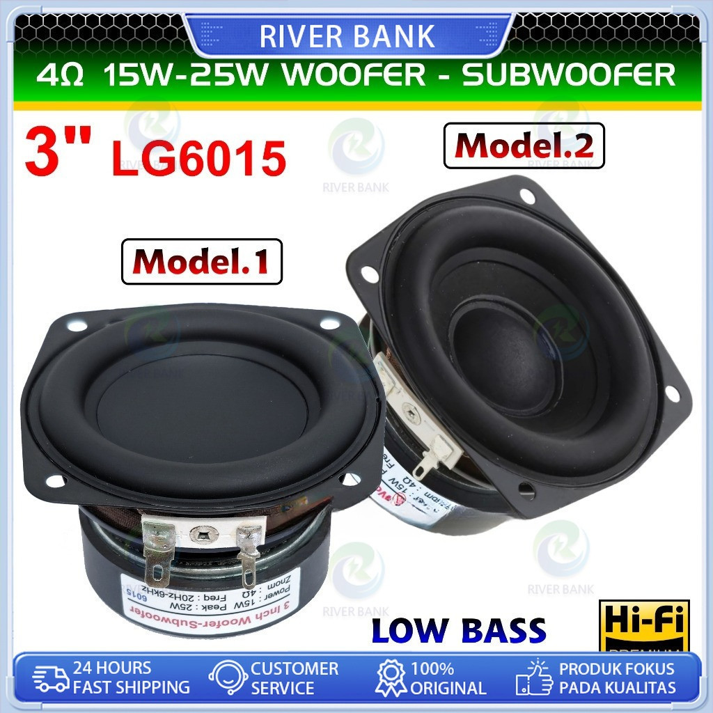 Speaker 3 inch LG-6015 Super Bass 4 ohm 15W-25W Woofer Subwoofer