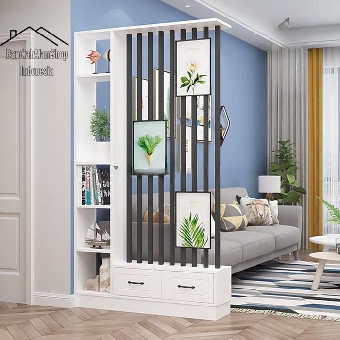Partisi Ruangan Kayu Solid | Lemari Hias Ruang Tamu | Pembatas Ruangan kayu solid