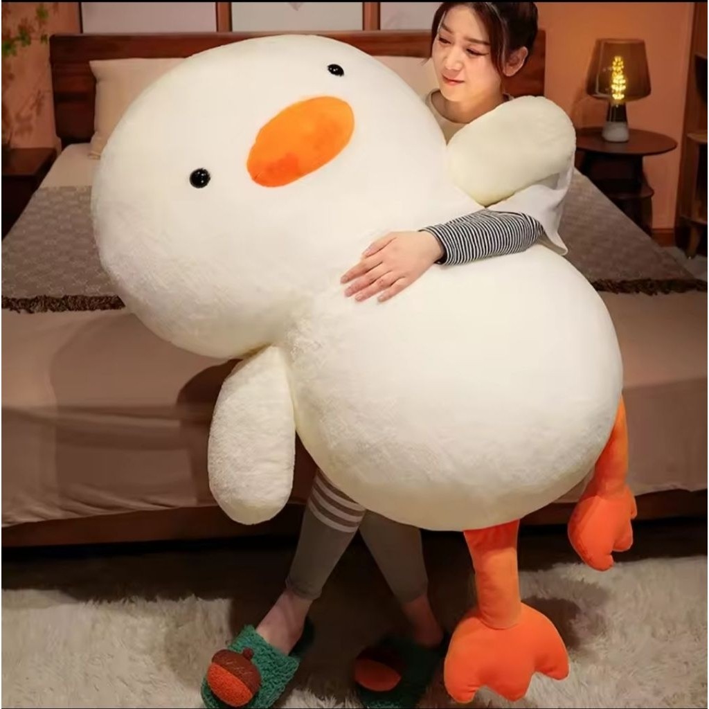 Duck Giant Princess Duck Plushie Soft Sleeping Duck Orange Sleepy Head White Duck Hug Pillow Cushion