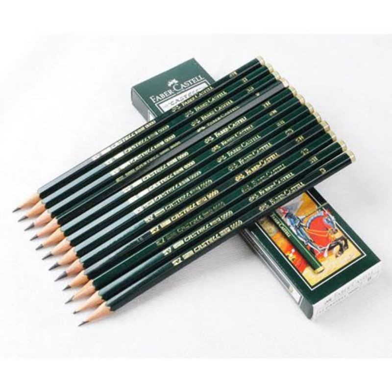 pensil faber castel 2b || castel 9000 per 6 pack || Castell 9000 Pensil Graphite - 2B .