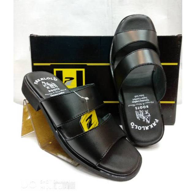 Sandal Pria Pakalolo 1913 Kulit Hitam Original Sandal Kulit Pria Pakalolo Sandal Slop Pria Dewasa