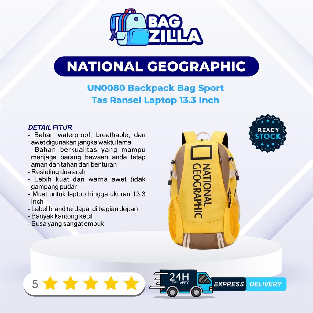 NATGEO UN0080 Backpack Bag Sport Tas Ransel Laptop 13.3 Inch
