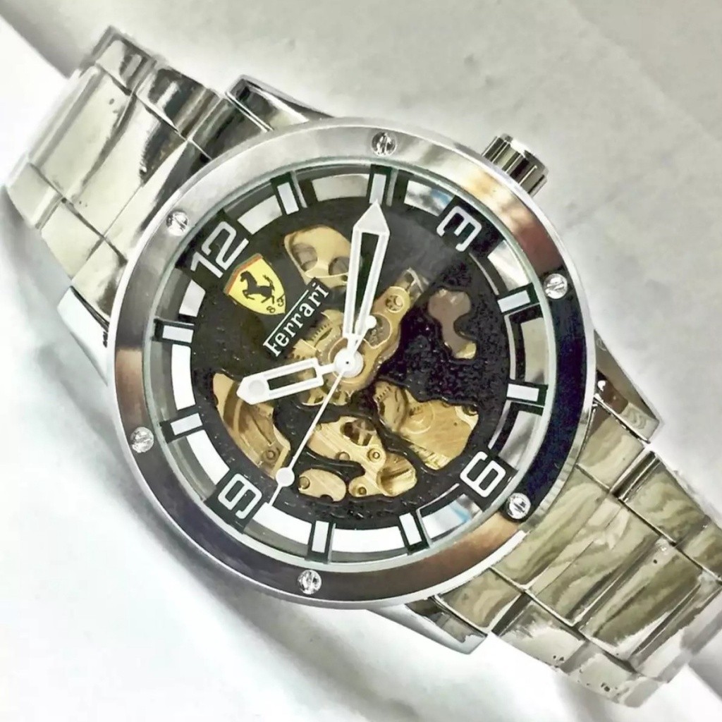 {SAGARA STORE} JAM TANGAN FERRARI MESIN OTOMATIS TANPA BATRAI FREEE BOX
