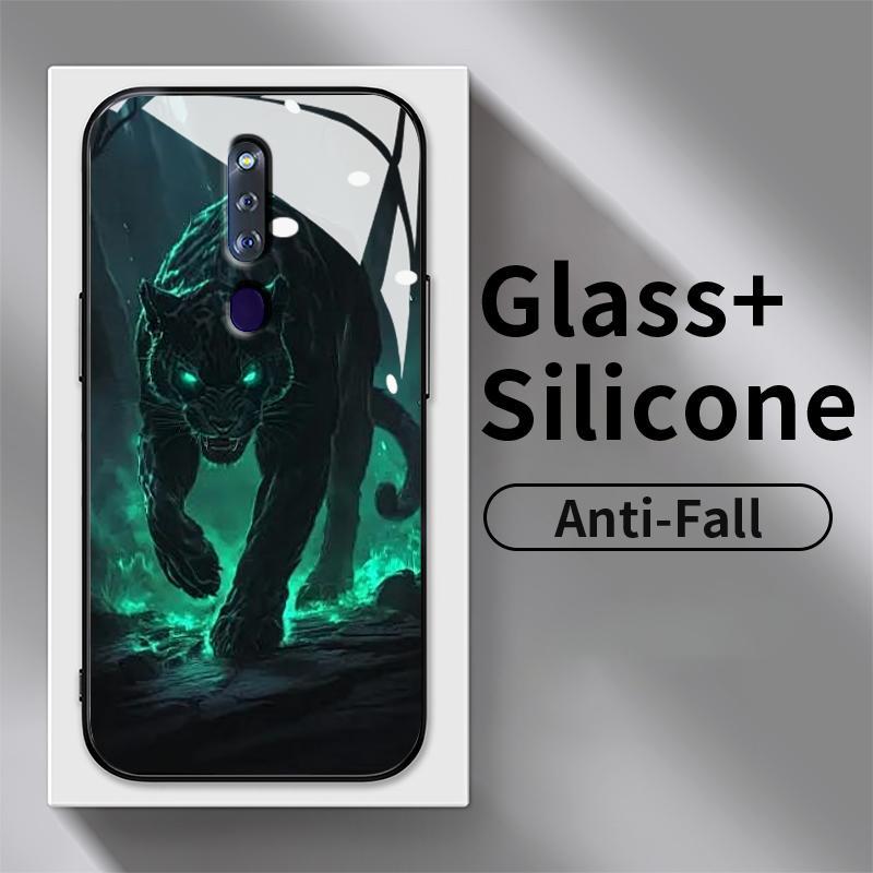 Hard Case Glass Kaca OPPO F11 Pro F9 F5 Youth F7 F15 F17 F19 F19s F1s F21 4G F21s F23 F25 Find X3 Li