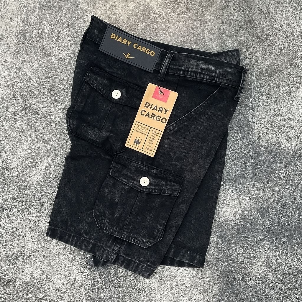 Celana Jeans Pendek Cargo Pdl Boardshort Premium Washing Snow Basic Denim