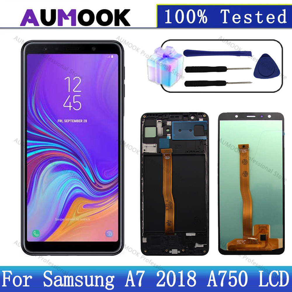 New Tested LCD For Samsung A7 2018 splay SM-A750F LCD A750G splay Tou Screen gitizer For Samsung A7 