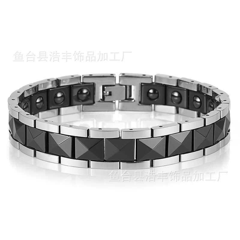 COD Gelang Keramik Tersedia Gelang Perhiasan Magnetik Keramik Hitam Baja Titanium Gelang Magnetik Pr