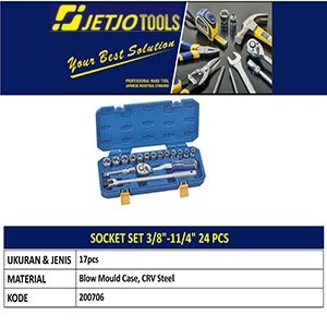 MAKITA / LAKONI / JETJO Socket Set 17Pcs JETJO TOOLS 200706 / Socket Set 1/2" 6 PT LAKONI PRO / PROM