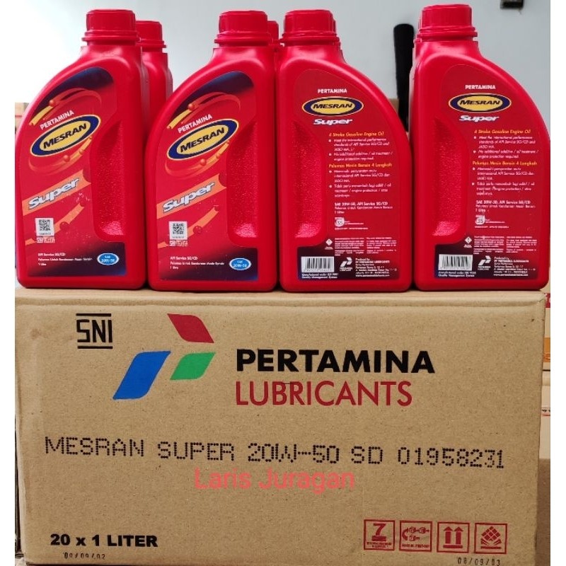 Oli Mesran Super 20W-50 1L (1dus)Murah