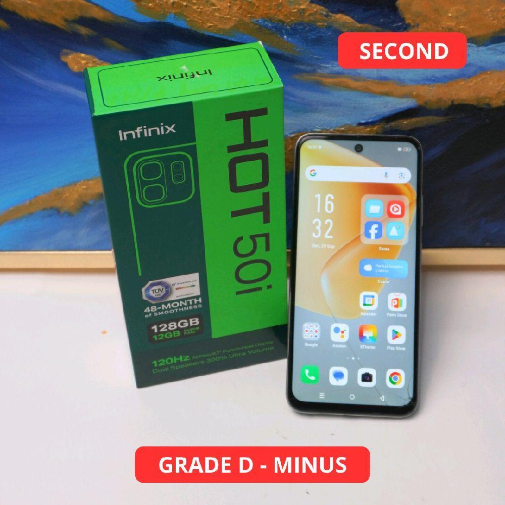 INFINIX HOT 50I 6/128 GB GRADE D - MINUS HP SECOND ORIGINAL SINAR MUTIARA CELL (54743)