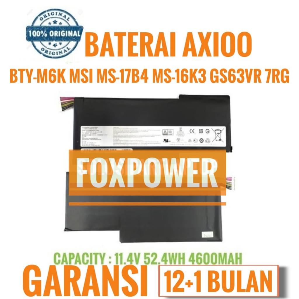 Baterai Laptop MSI GF63 GF75 MSI-17B4 MSI-16K3 MSI GF63 Thin 9RCX MSI GF63 Thin 9SC GF63 8RC-230 GS6